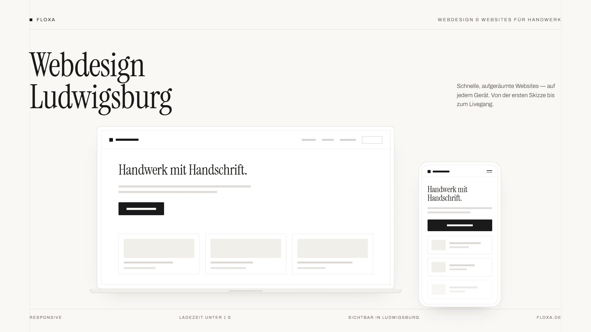 Detail of a website designed by Floxa for a business in Ludwigsburg